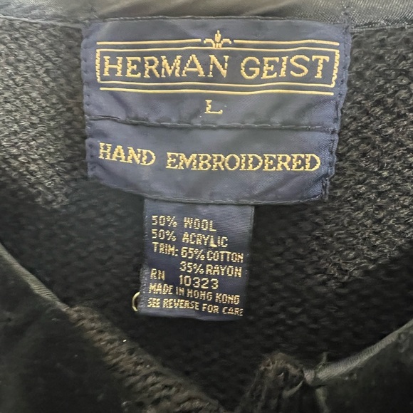 Wool Blend Sweater with Hand Embroidered Detail Size Large - Picture 3 of 3